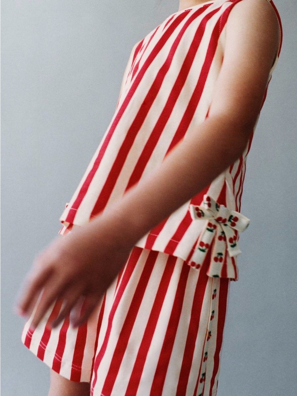 Zara Red and White Striped cherry Kids Shorts